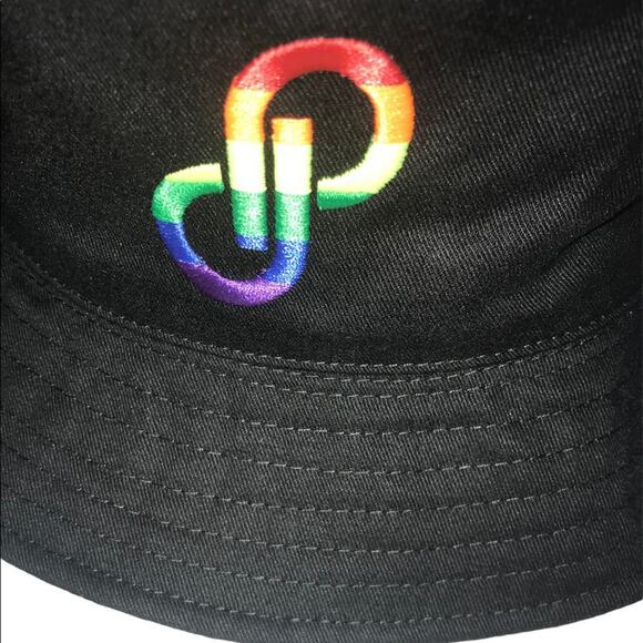 Celebrating Pride Poshmark Logo Black Multicolor Pride  Bucket Hat One Size - Picture 3 of 3